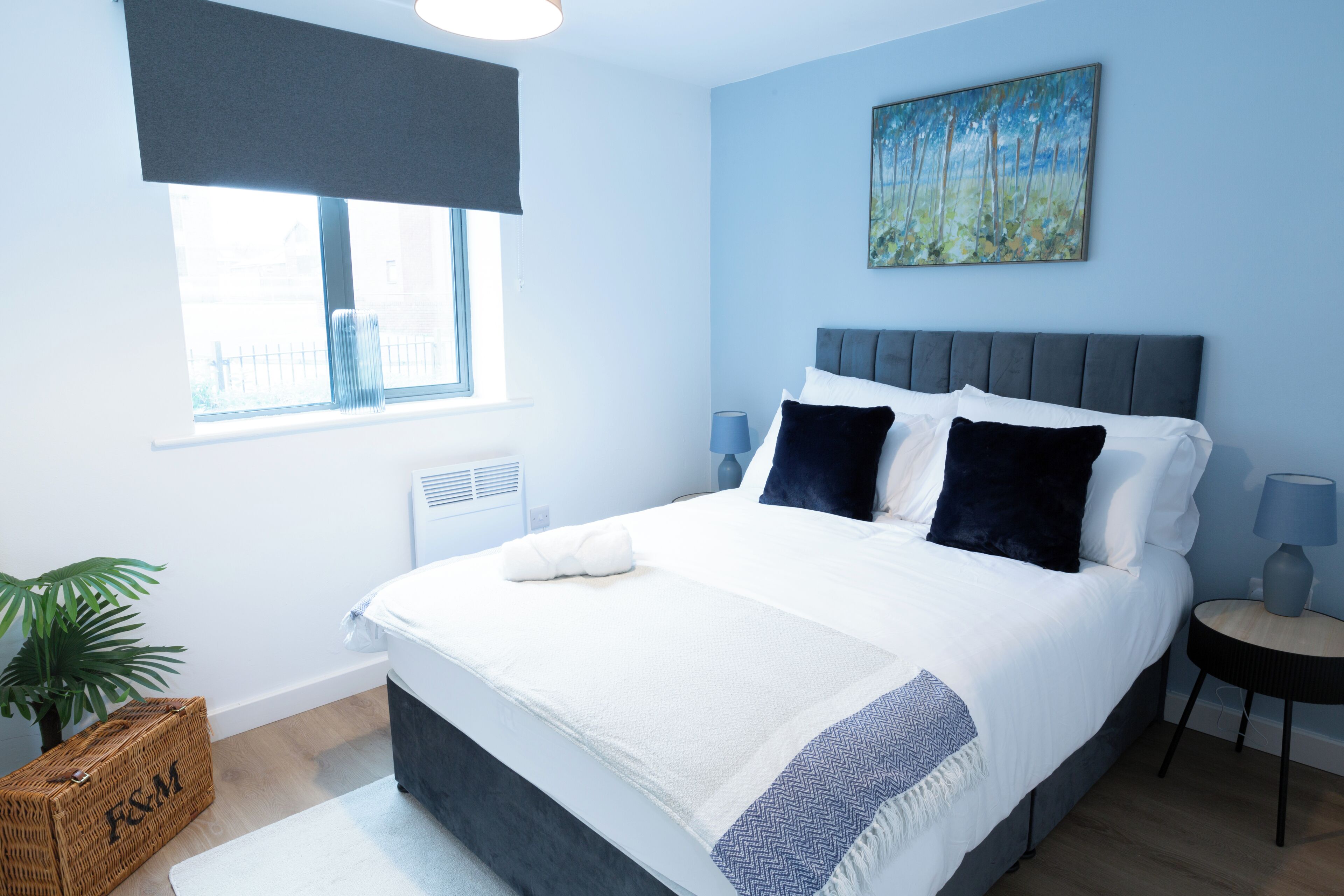 Desk, iron/ironing board, travel crib, WiFi (free)