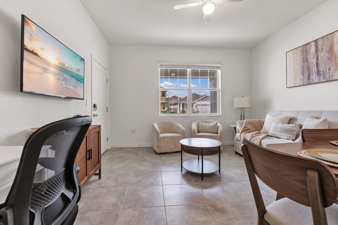 Workspace and living room