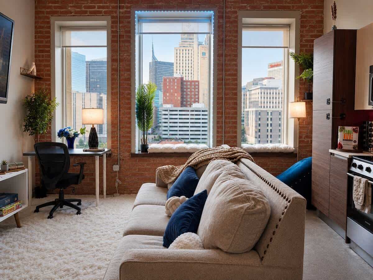 TV, foosball, stereo, offices