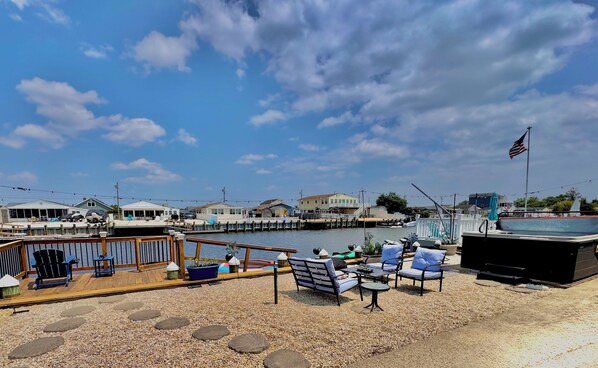 Terrace/patio - Mystic Island Lagoon Front Escape with Private Dock and Hot Tub ⚓️☀️ (Little Egg Harbor Township)