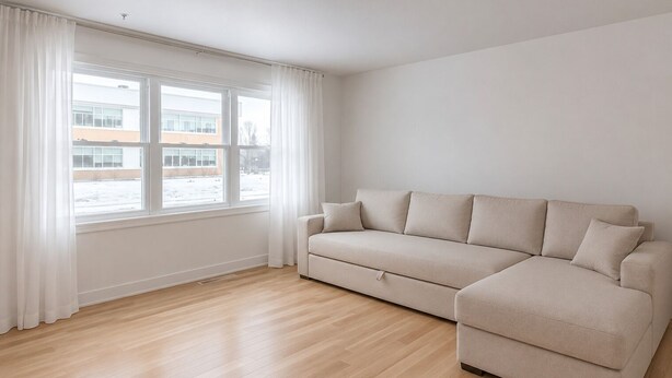 Living area - Modern 2-Bedroom Apartment | Free Parking | Fully Equipped | Laval (Laval)