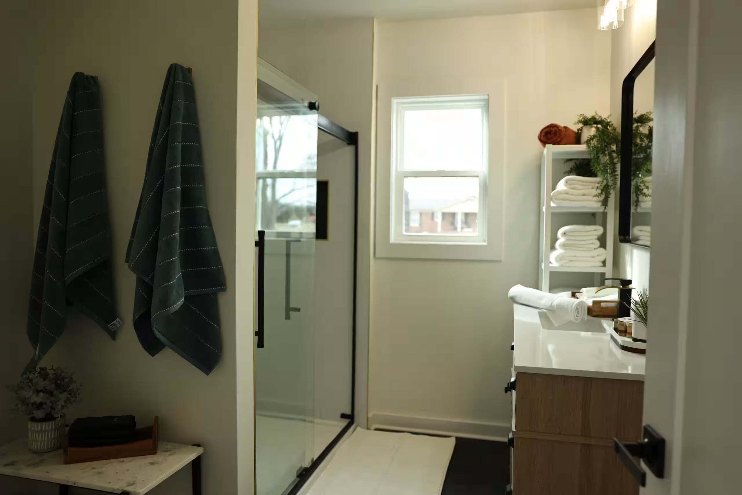 Shower, towels