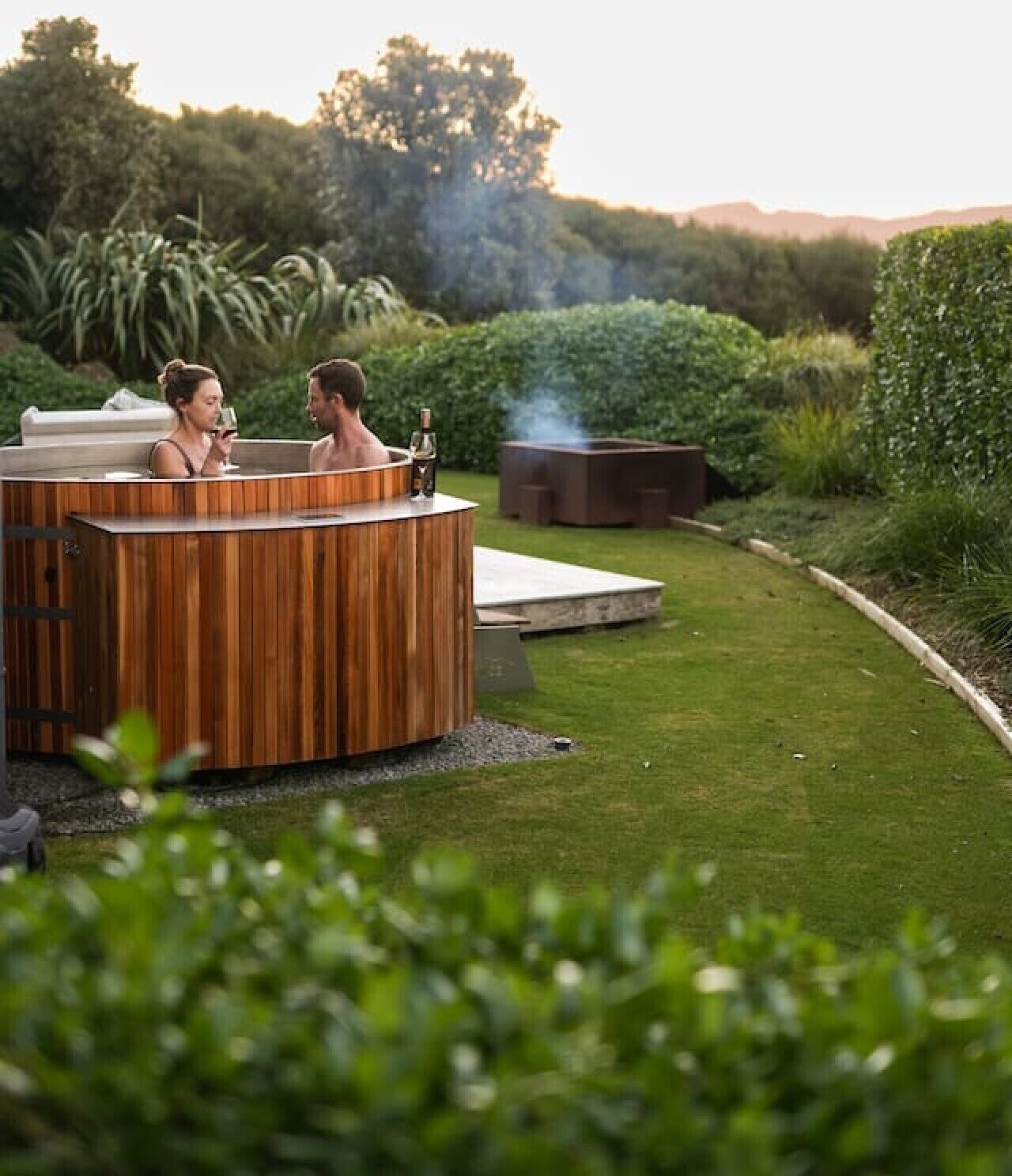 Outdoor spa tub