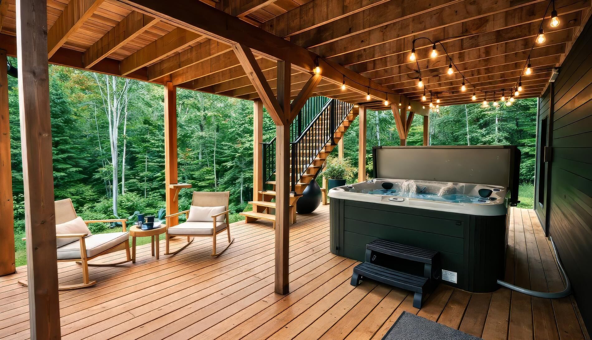 Outdoor spa tub