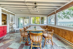 Dining - Ram Island on Shelter Island, 1937 Cape Cod Harborfront with Deepwater Dock (Shelter Island)