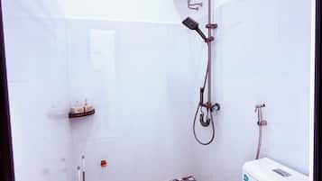 Standard Double Room, Patio, Courtyard View | Bathroom | Shower, free toiletries, hair dryer, towels