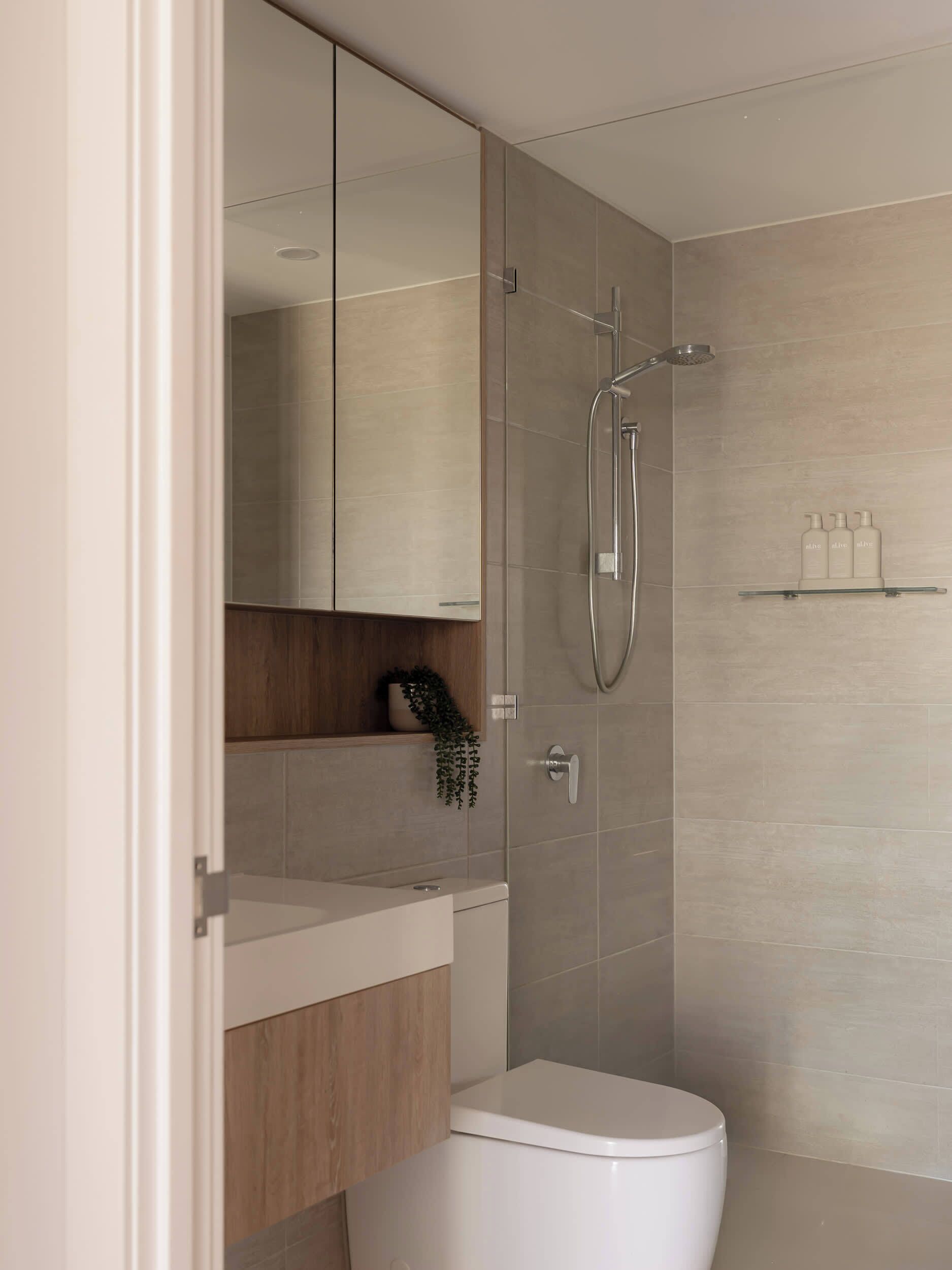 Dusche, Handtücher, Shampoo