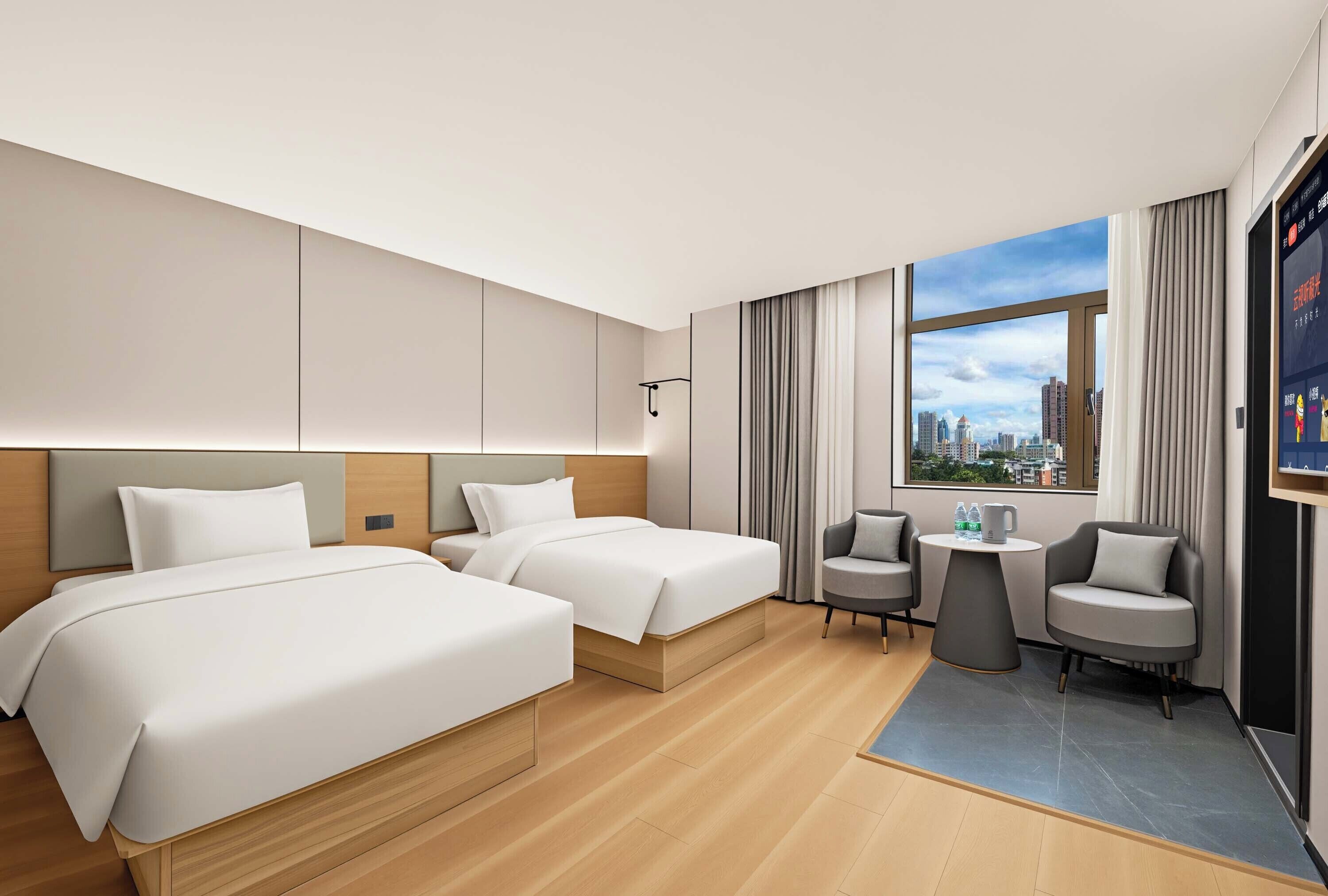 Panoramic Twin Room | Laptop workspace, blackout drapes, WiFi (free), bed sheets