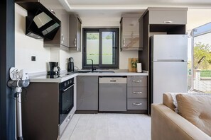 Fridge, oven, stovetop, dishwasher