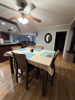 Dining - Perfect for larger families, plenty of space.
 4 bedrooms 
 3 full bathrooms (Lake Charles)