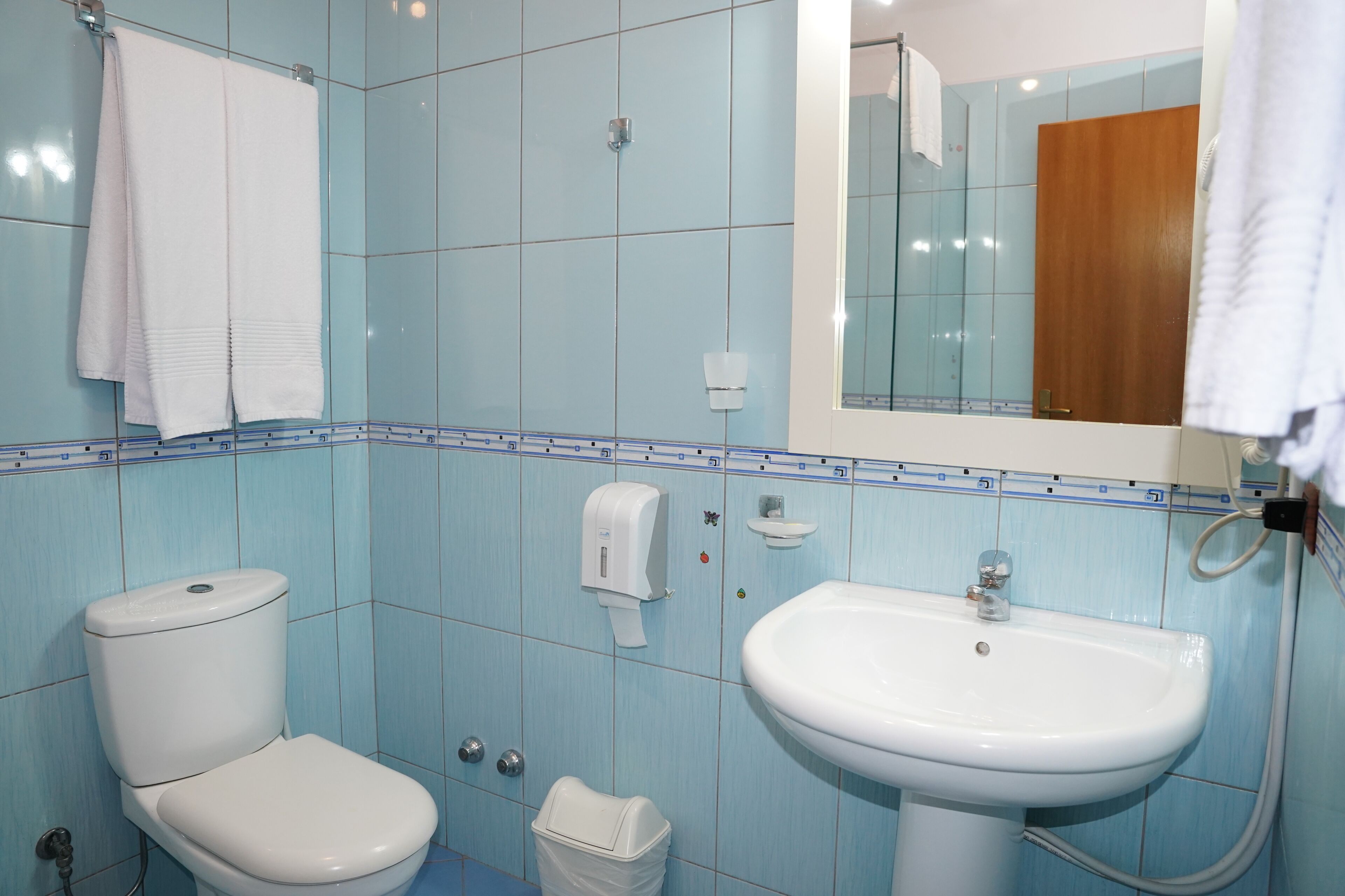 Habitación doble clásica, vista al jardín | Baño | Regadera, toallas, papel de baño 