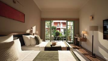 In-room safe, desk, laptop workspace, blackout curtains