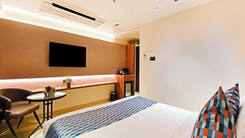 Desk, free WiFi, bed sheets