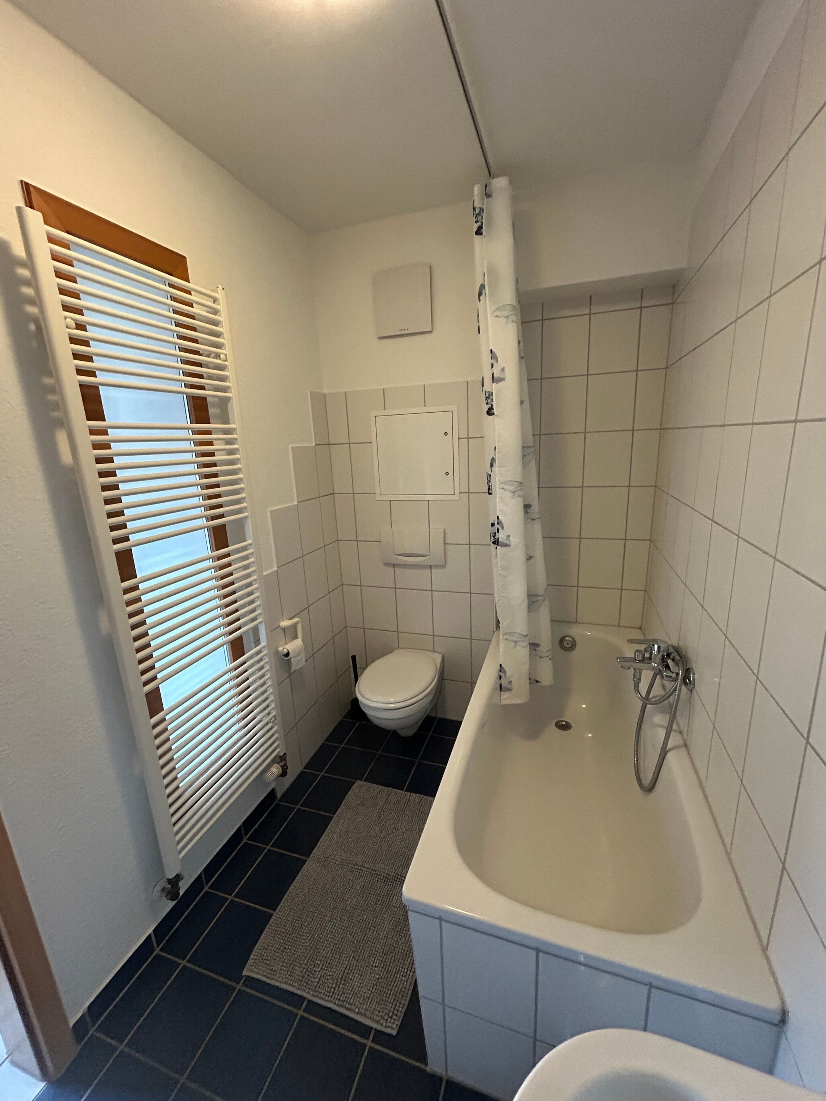 Douche, sèche-cheveux, serviettes fournies