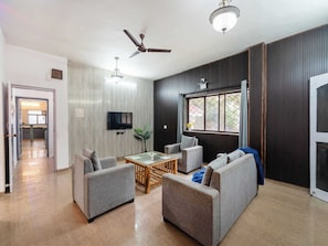 Premium Villa | Living area | 32-inch flat-screen TV with cable channels - Palette Bubble Nest Villa 2BHK Lonavala (Mawal)