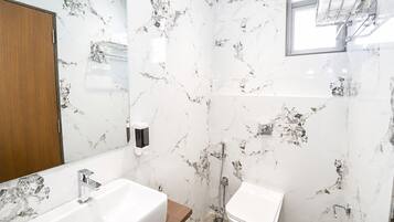 Double Room | Bathroom | Shower, slippers, soap, shampoo