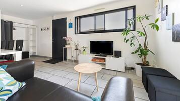 Télévision, cheminée