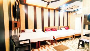 Hypo-allergenic bedding available, desk, laptop workspace, soundproofing