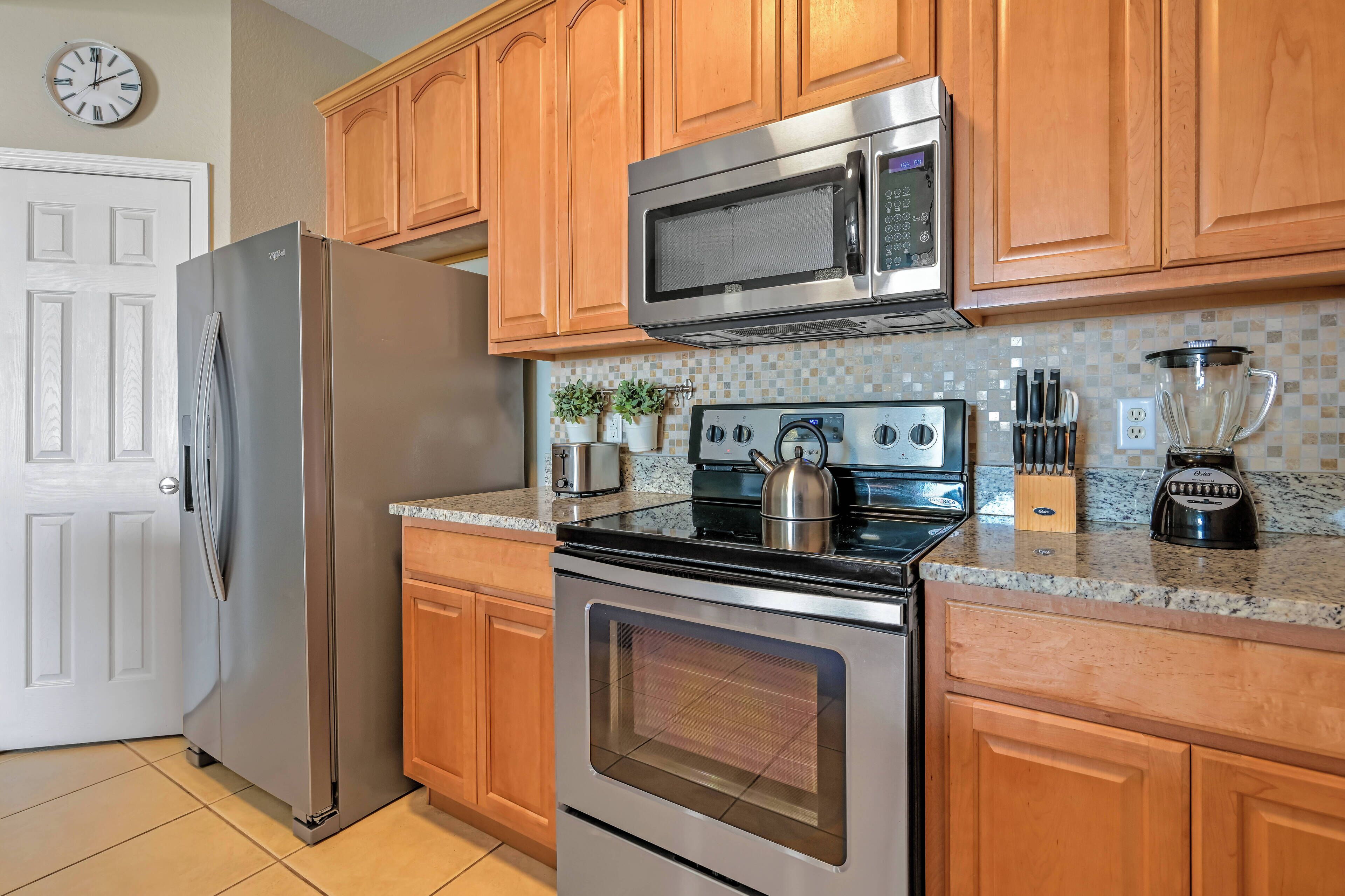 Microwave, oven, stovetop, dishwasher