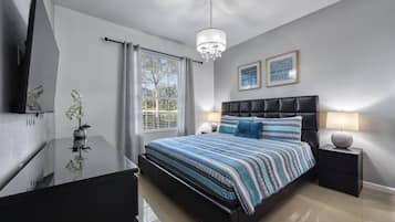 2 bedrooms, iron/ironing board, individually decorated, bed sheets