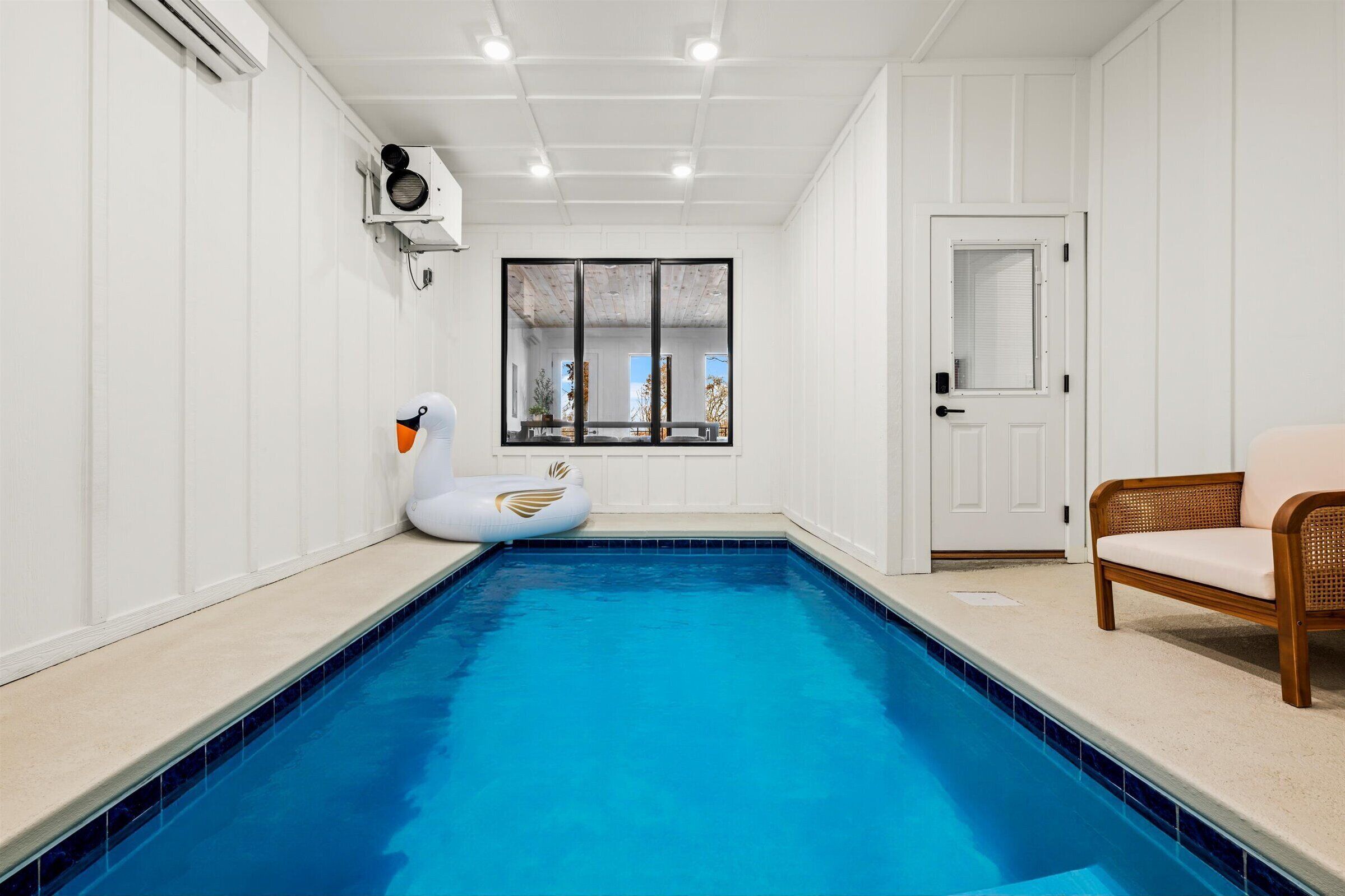 Indoor pool, a heated pool