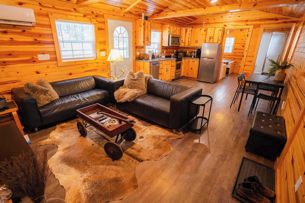 Cabane, plusieurs lits, patio (Deer Run Retreat) | Coin séjour