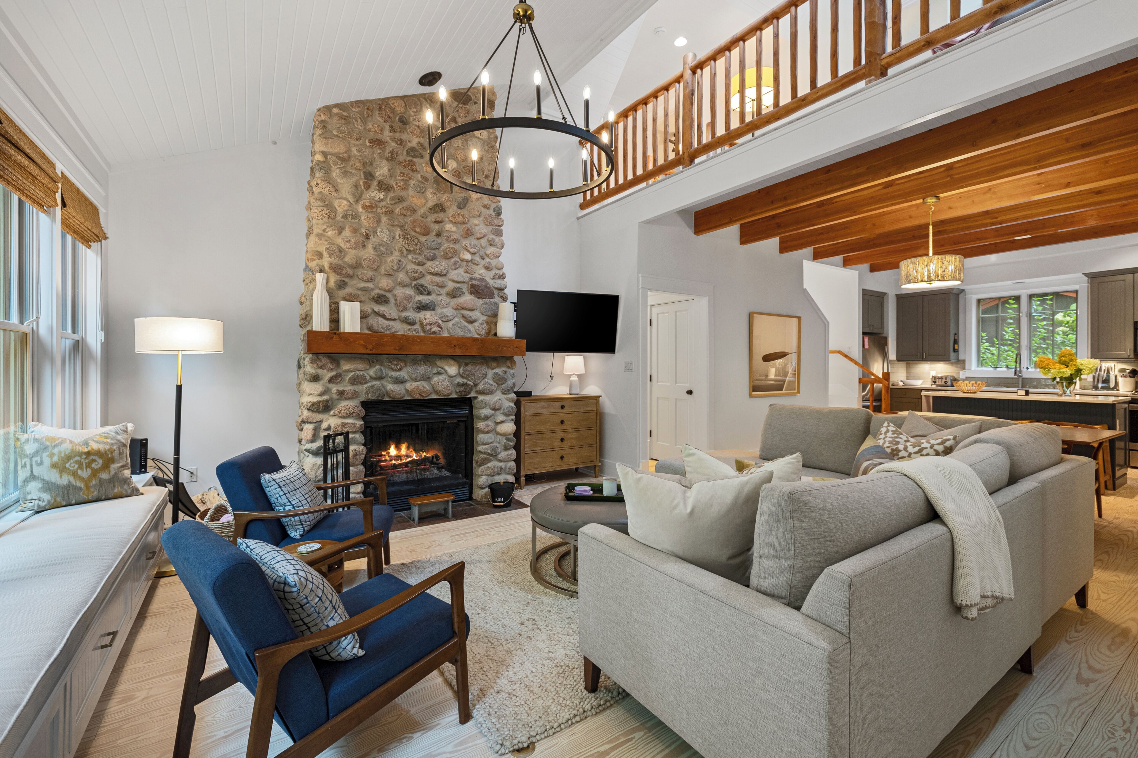TV, fireplace, table tennis