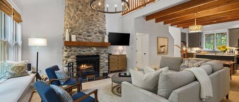 TV, fireplace, table tennis