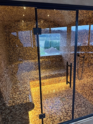 Sauna, hot tub, steam room