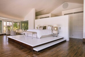 Deluxe villa, uitzicht op zee | Een kluis op de kamer, gratis wifi