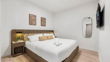 1 bedroom, iron/ironing board, travel crib, WiFi