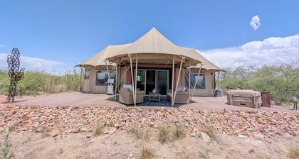 Desert Safari in a Luxury Glamping Tent with Private Hot Tub