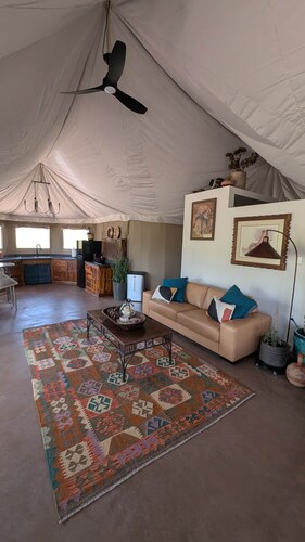 Desert Safari in a Luxury Glamping Tent with Private Hot Tub
