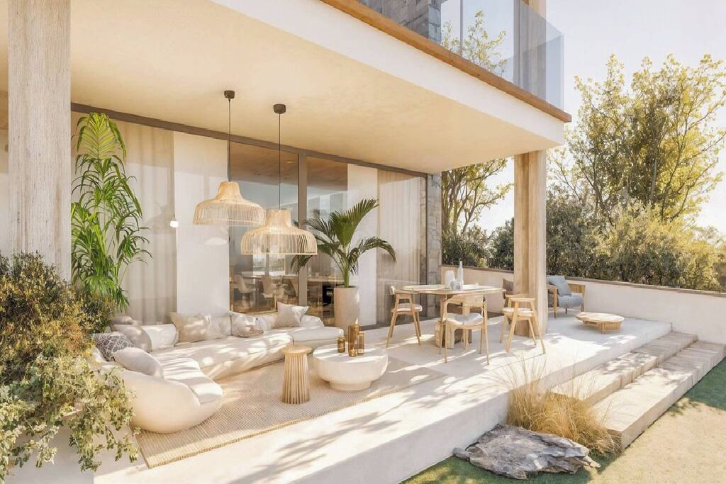 Vila, vista para a piscina | Opções para refeição ao ar livre