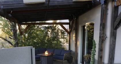 Watch the sunset from a private hot tub!