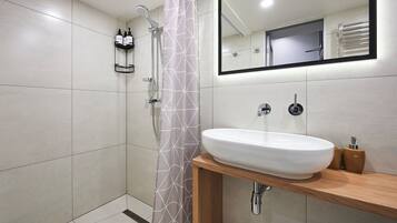 Comfort Shared Dormitory, Women only, Shared Bathroom | Bathroom | Shower, hair dryer, slippers, bidet