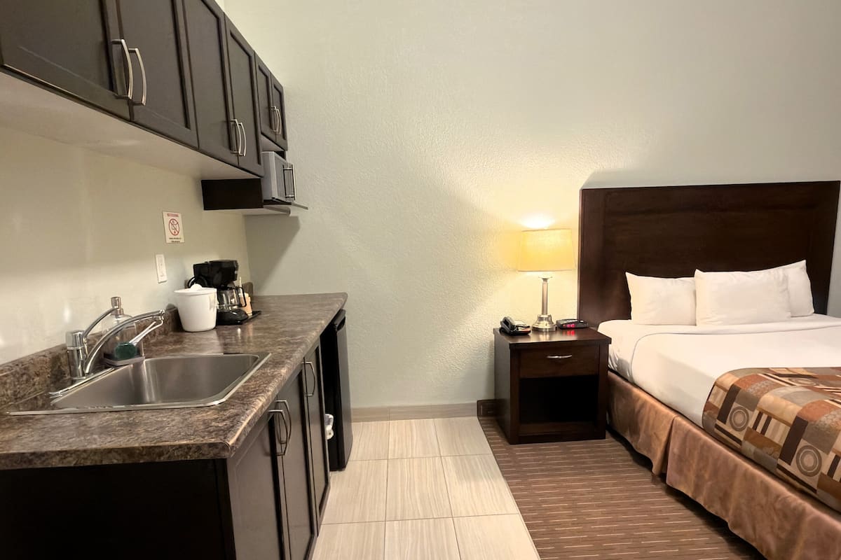 Executive Studio Suite, 1 Queen Bed with Sofa bed, Non Smoking | Desk, laptop workspace, iron/ironing board, WiFi (free)