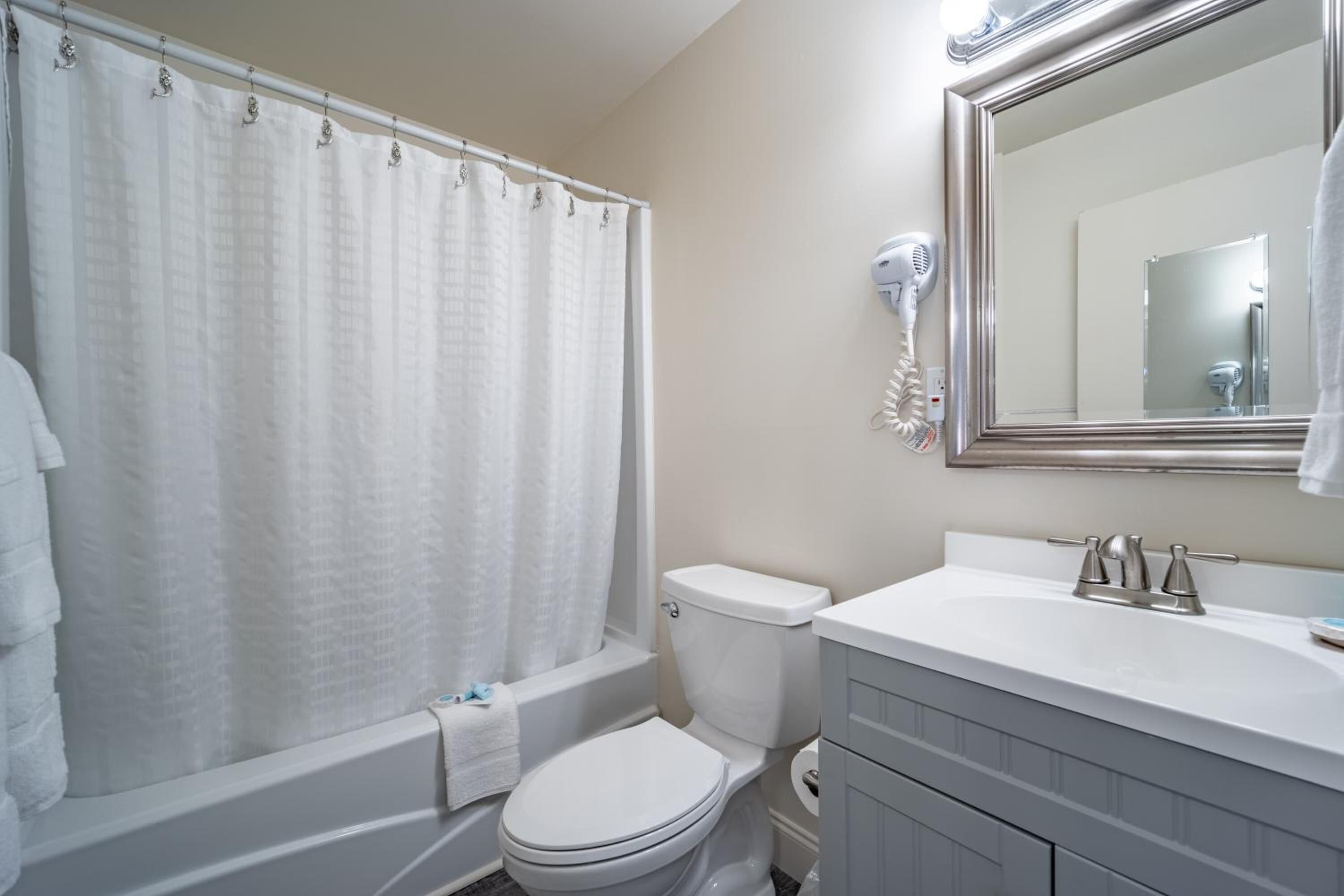 Hair dryer, towels