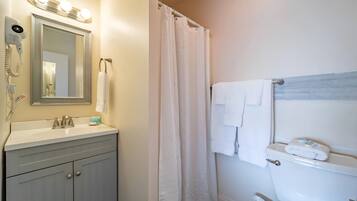 Hair dryer, towels