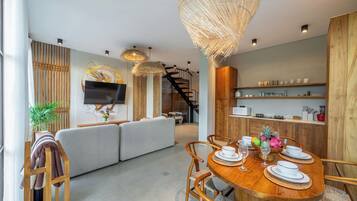 Luxury Villa, 2 Bedrooms, Private Pool, Garden View | Living area | 50-inch Smart TV with digital channels