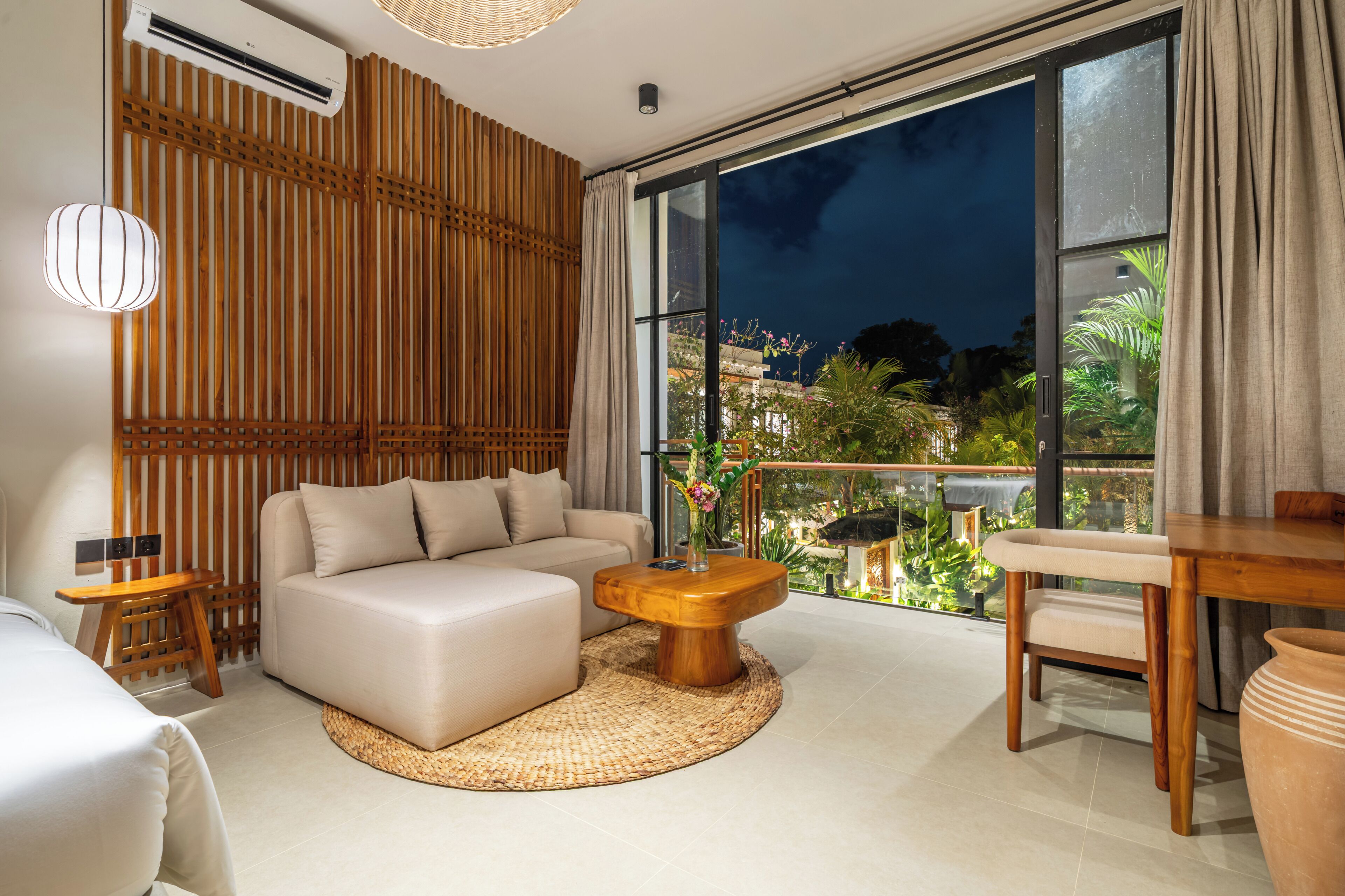 Design Apartment, 1 Bedroom, Courtyard View | Living area | 50-inch Smart TV with digital channels