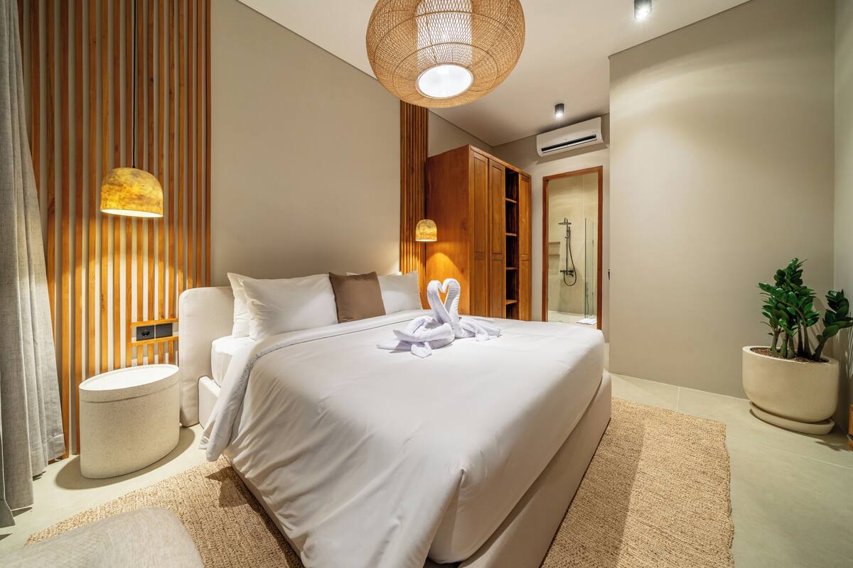 Villa Prestige, 2 chambres, piscine privée | Draps en coton égyptien, literie de qualité, coffre-fort