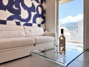 Living area - Ammos by Lithos & Key: 2 bedroom Kalamata Seaview Flat (Kalamata)