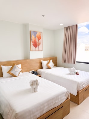 Deluxe Double Room, 2 Queen Beds, Refrigerator & Microwave, City View | Free minibar items, free WiFi, bed sheets - CHERRY AIRPORT HOTEL AND APARTMENT 2 (Ho Chi Minh City)