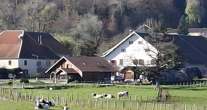Les Bruchels – La clef des champs: Chalet mit Blick auf die Landschaft