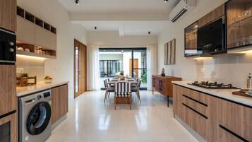 Luxury Villa, 3 Bedrooms, Private Pool | Private kitchen | Microwave, oven, dishwasher, highchair