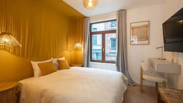 1 slaapkamer, een strijkplank/strijkijzer, wifi, beddengoed