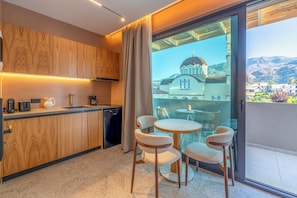Superior Suite, Balcony, Mountain View | Private kitchenette | Espresso maker, coffee/tea maker, mini-fridge, stovetop - Aetherion Suites (Chania)