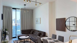 Living area - Premium Furnished 1BHK at JVC (Dubai)