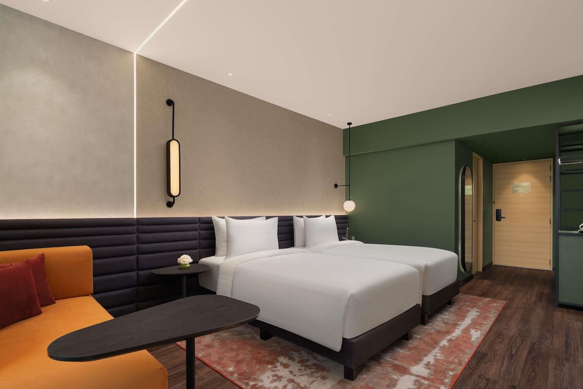 Hypo-allergenic bedding, down duvets, in-room safe, laptop workspace